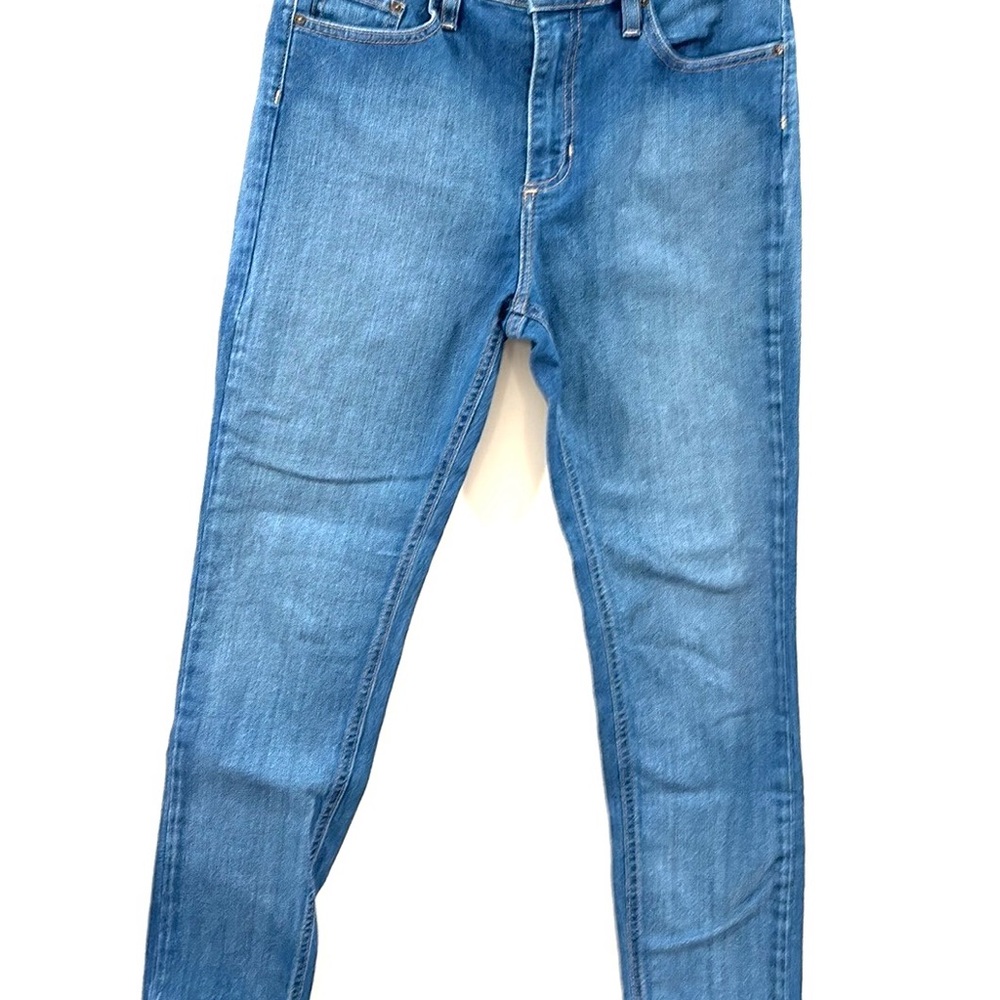 Free People Cottage Core Straight Leg Blue Jeans size 29, 98% Cotton/2% Spandex - Picture 5 of 13